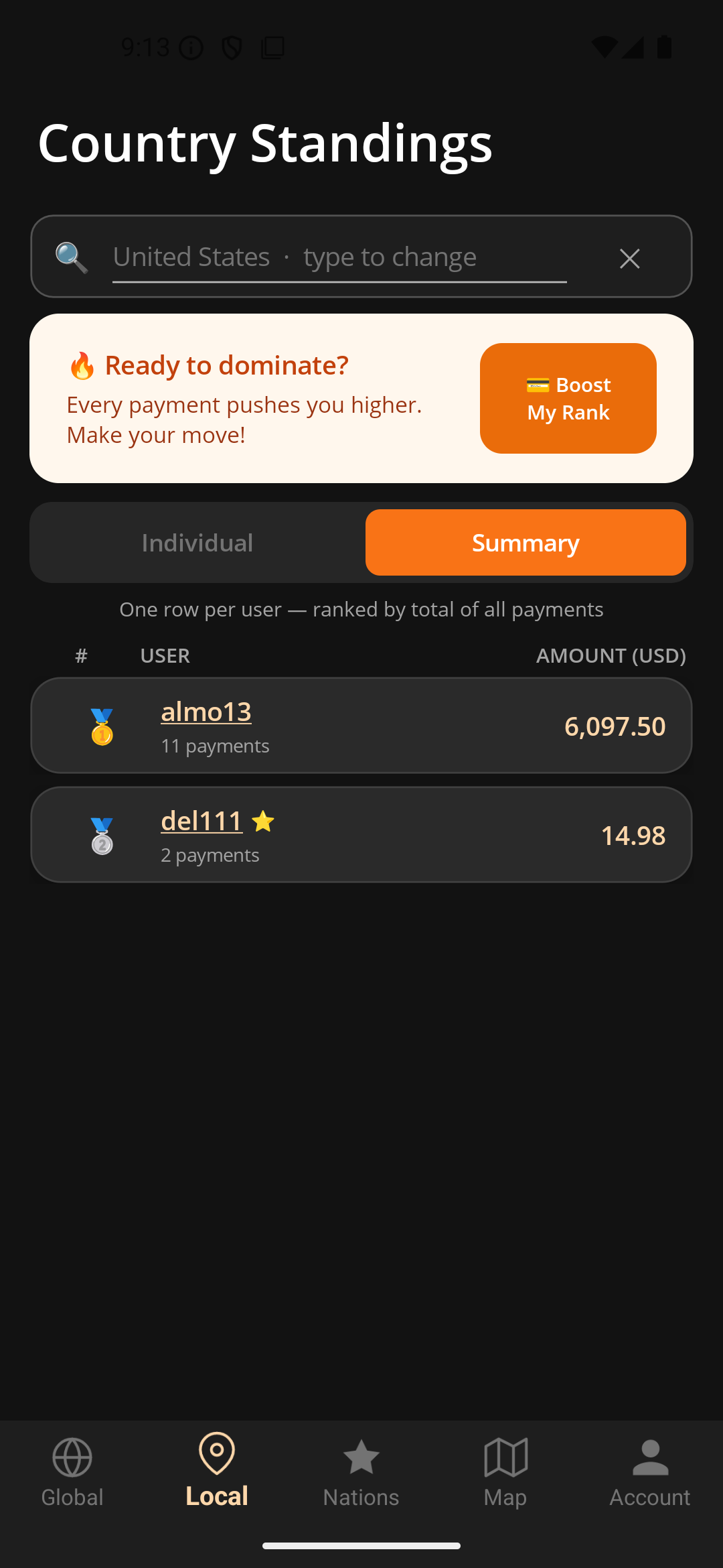 Money War app screenshot